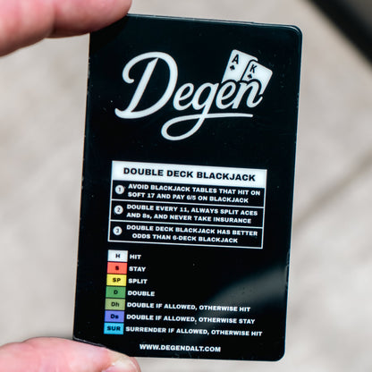 DOUBLE DECK BLACKJACK STRATEGY CARD